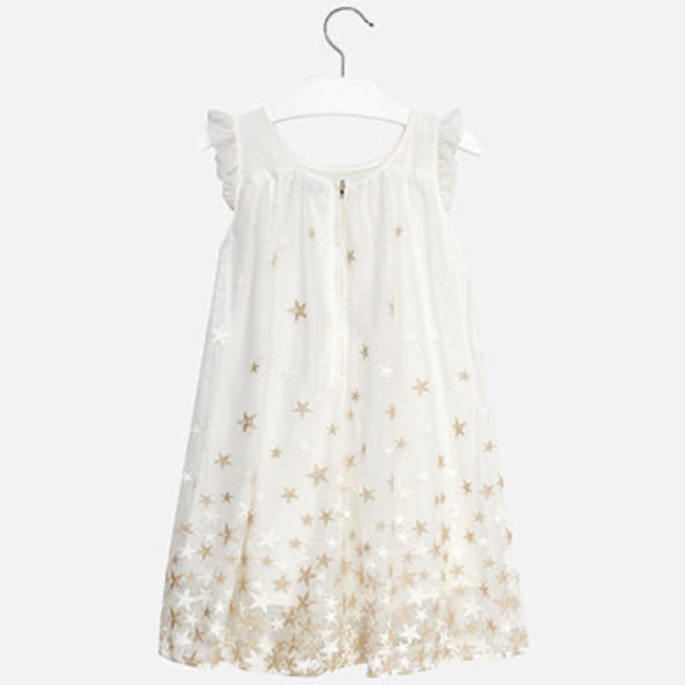 Mayoral 10 Girl’s Starry Embroidered Tulle Dress - Picture 4 of 12